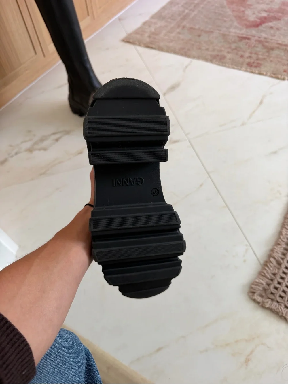 GANNI Cleated Knee-High Chelsea Boots (ONLY WORN ONCE - LIKE NEW!)